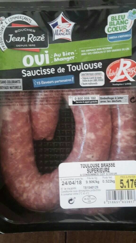 Open Food Facts Saucisse de Toulouse packshot