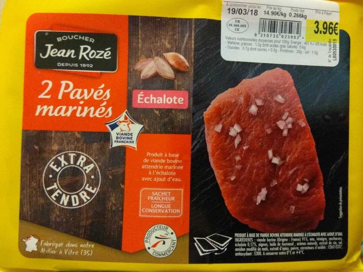 Open Food Facts 2 pavés marinés échalote packshot