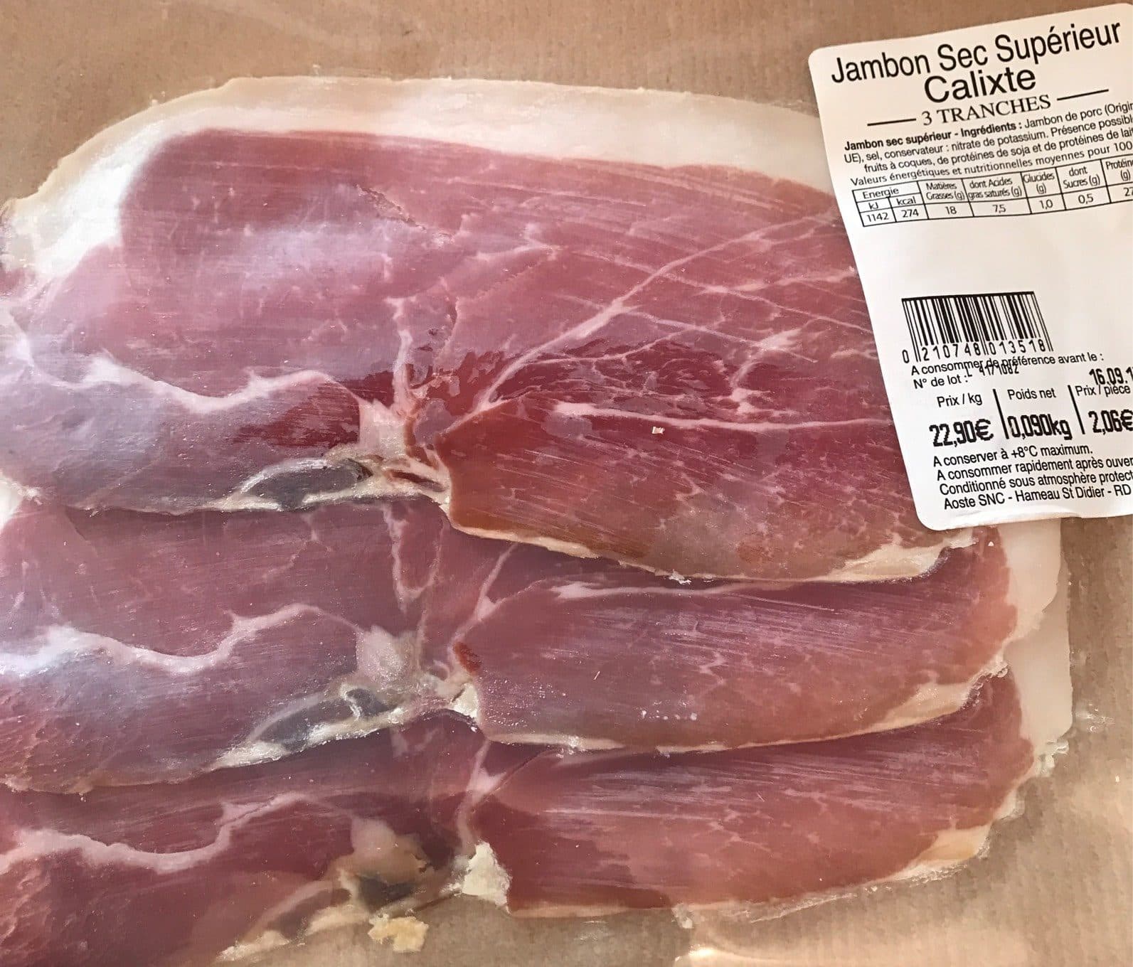 Calixte Jambon Sec superieur a la coupe packshot
