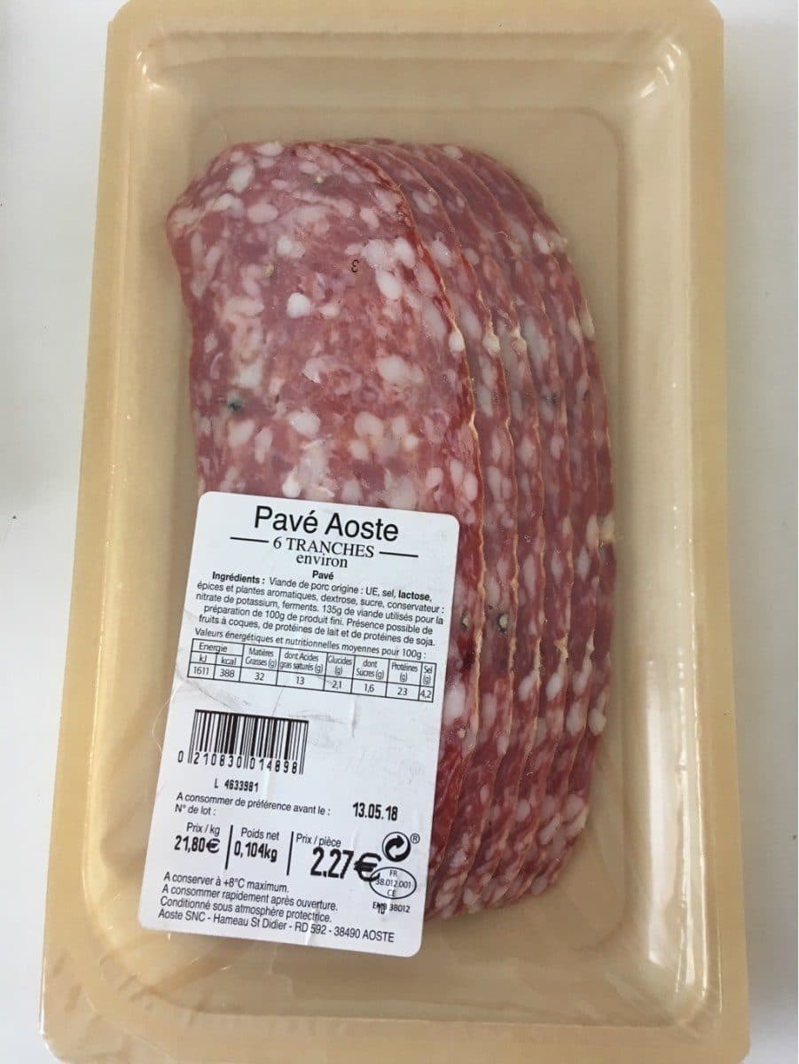 Open Food Facts Pavé d' Aoste packshot