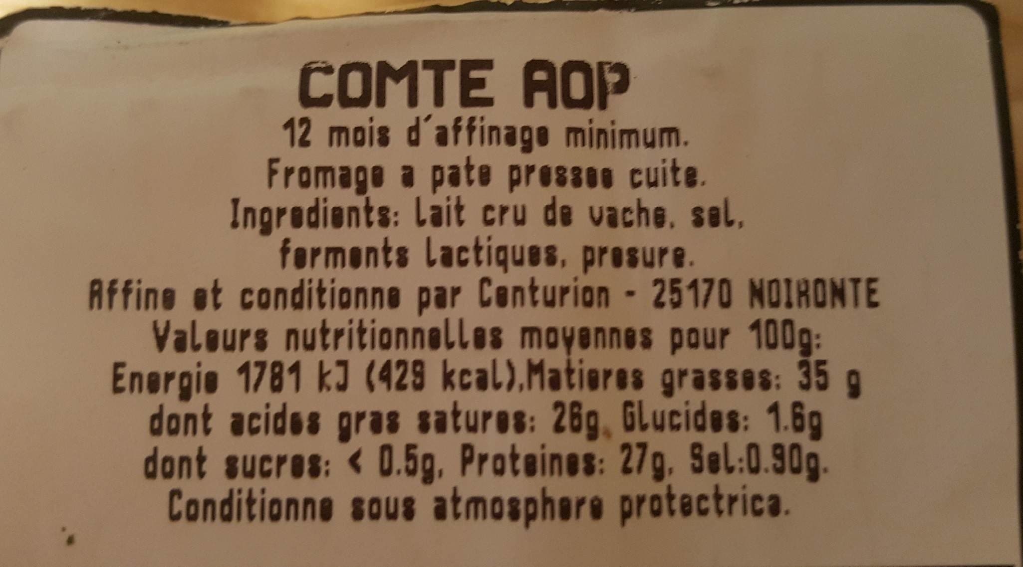 Open Food Facts Comté AOP 12 mois d'affinage packshot