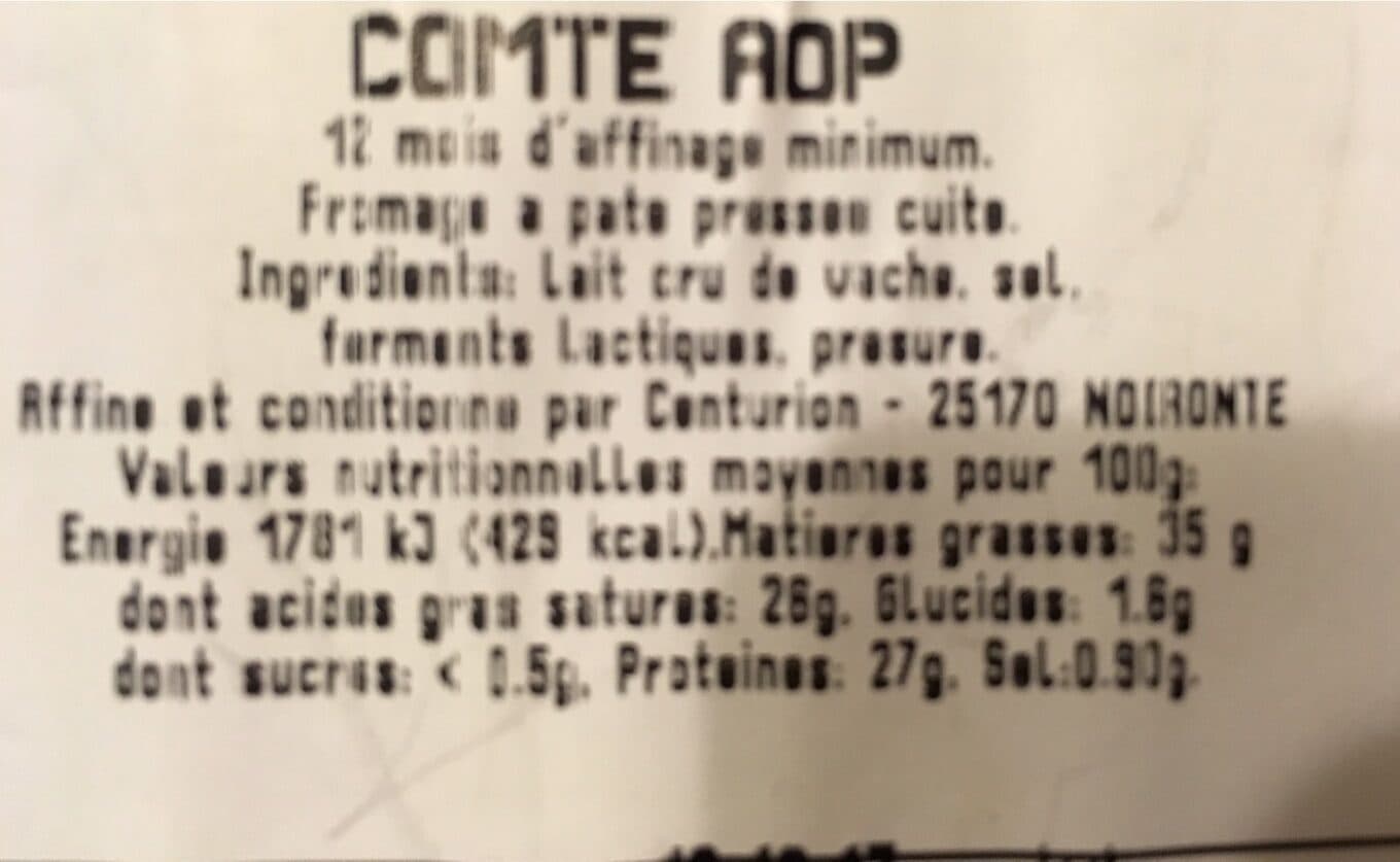 Aop Comté packshot