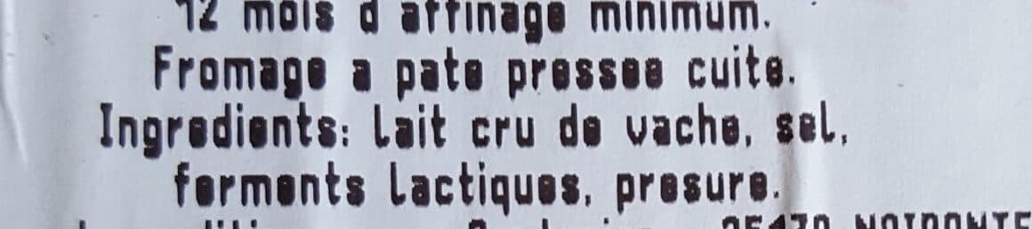 Open Food Facts Comté 12 mois d'affinage minimum packshot