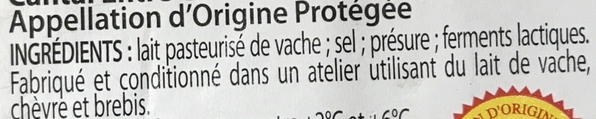 Open Food Facts Cantal Entre-deux packshot