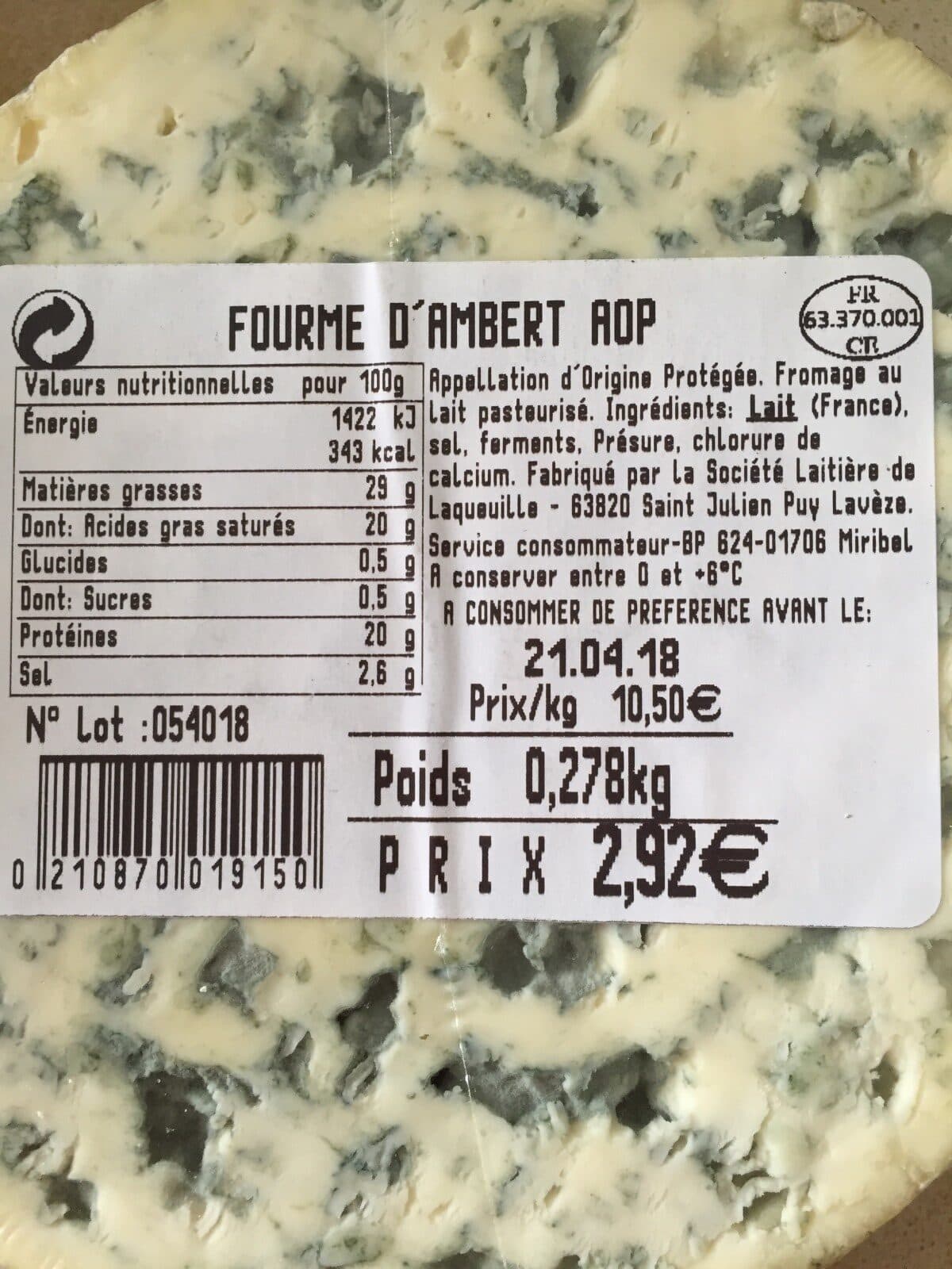 Open Food Facts Fourne d'ambert packshot