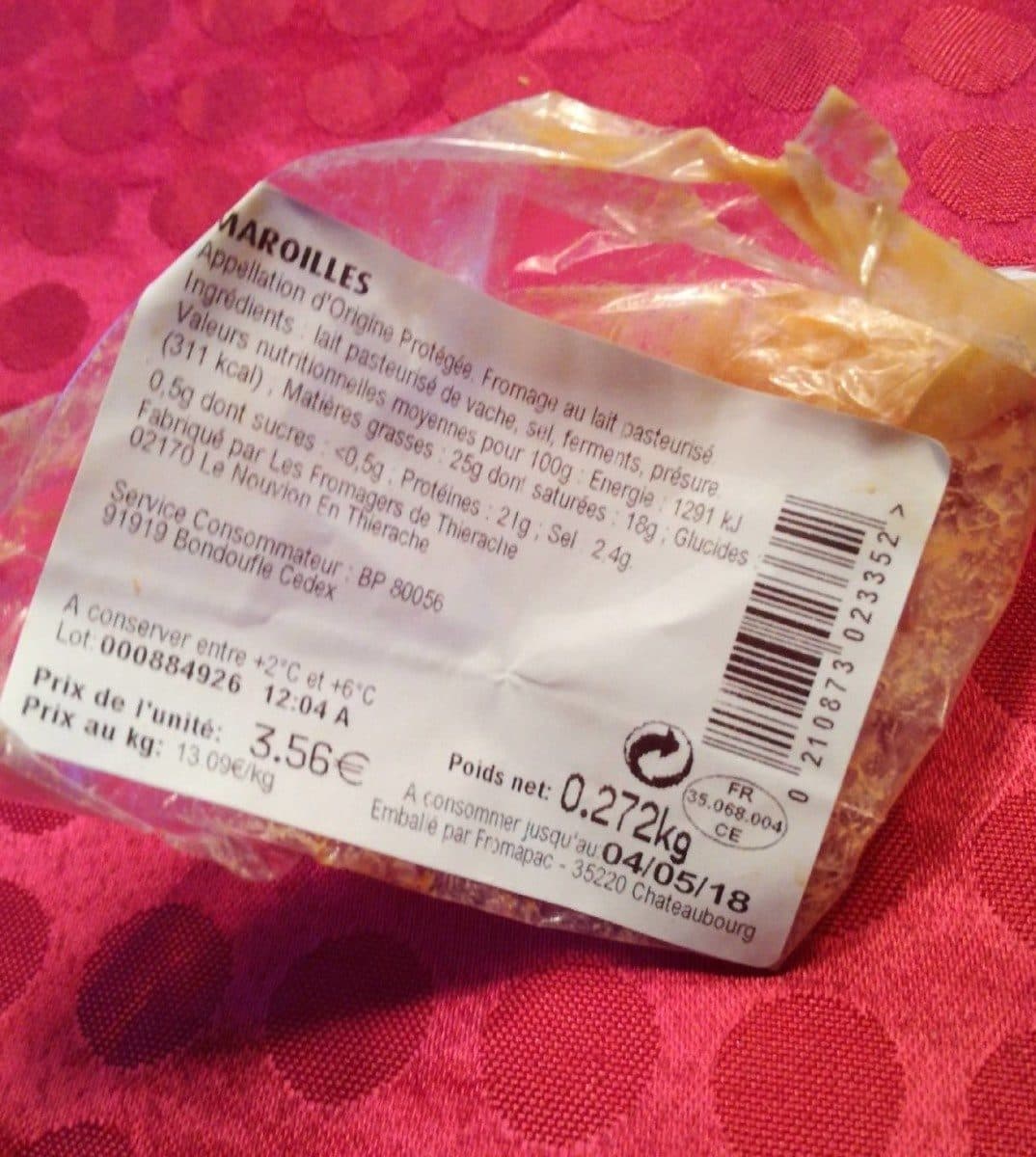 Open Food Facts Maroilles packshot