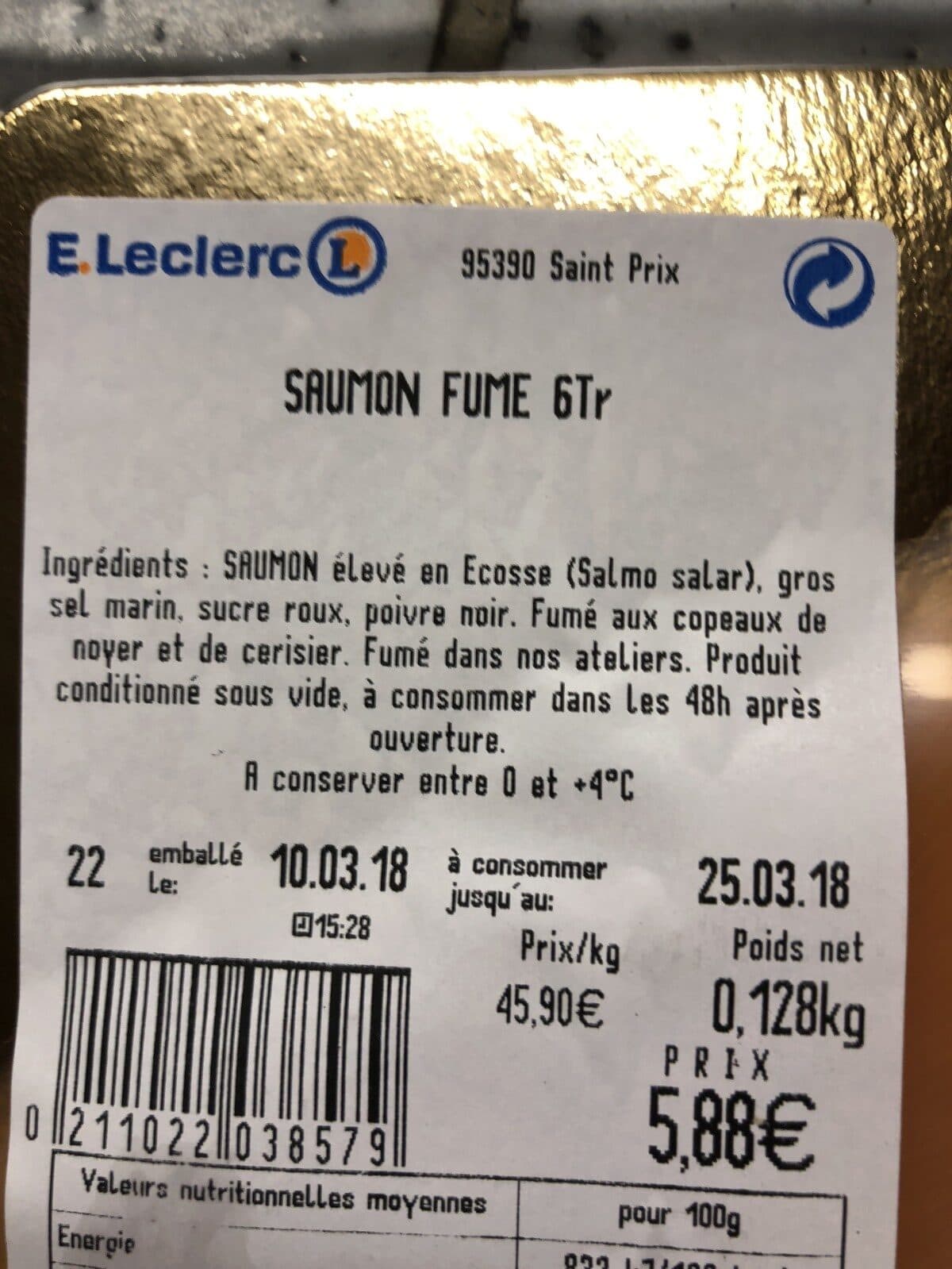 E.Leclerc Saumon fumé 6Tt packshot