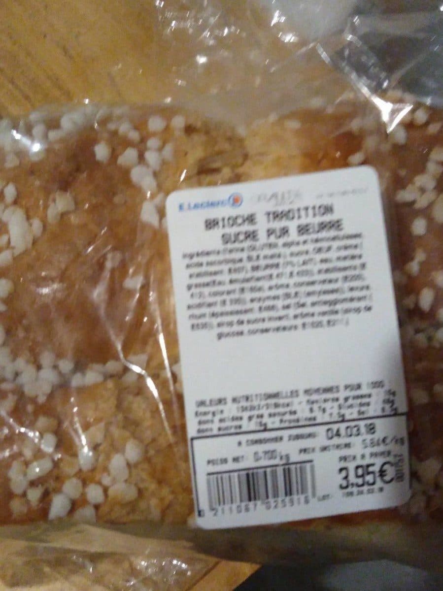 Leclerc Brioche tradition sucre pur beurre packshot