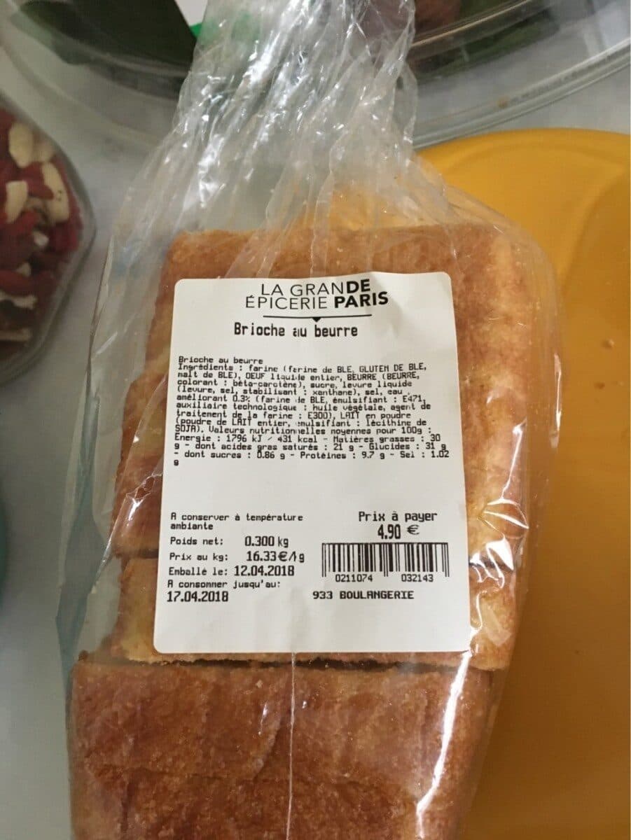 Open Food Facts Brioche au beurre La Grande Épicerie packshot