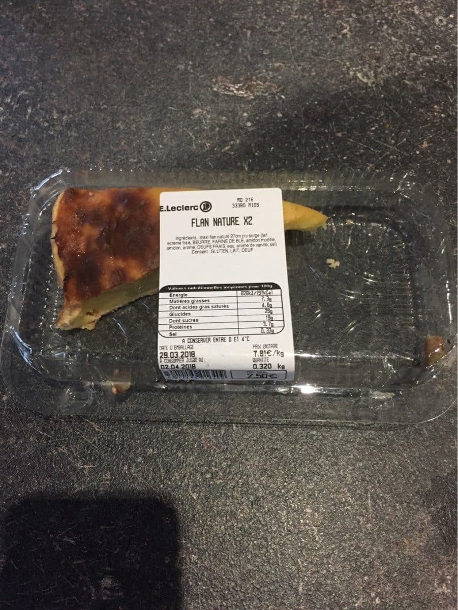 Open Food Facts Flan nature packshot