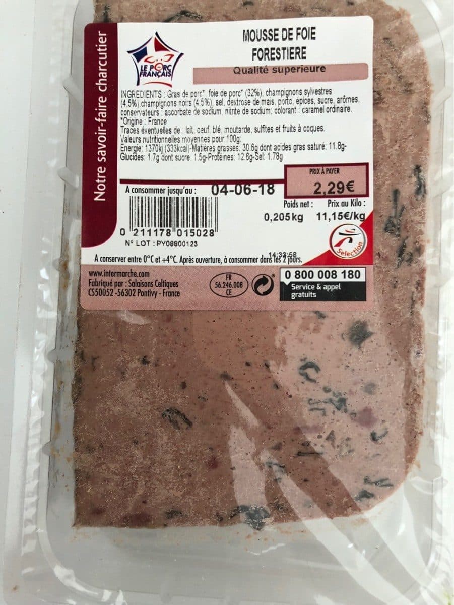 Open Food Facts Mousse de foie forestiere packshot