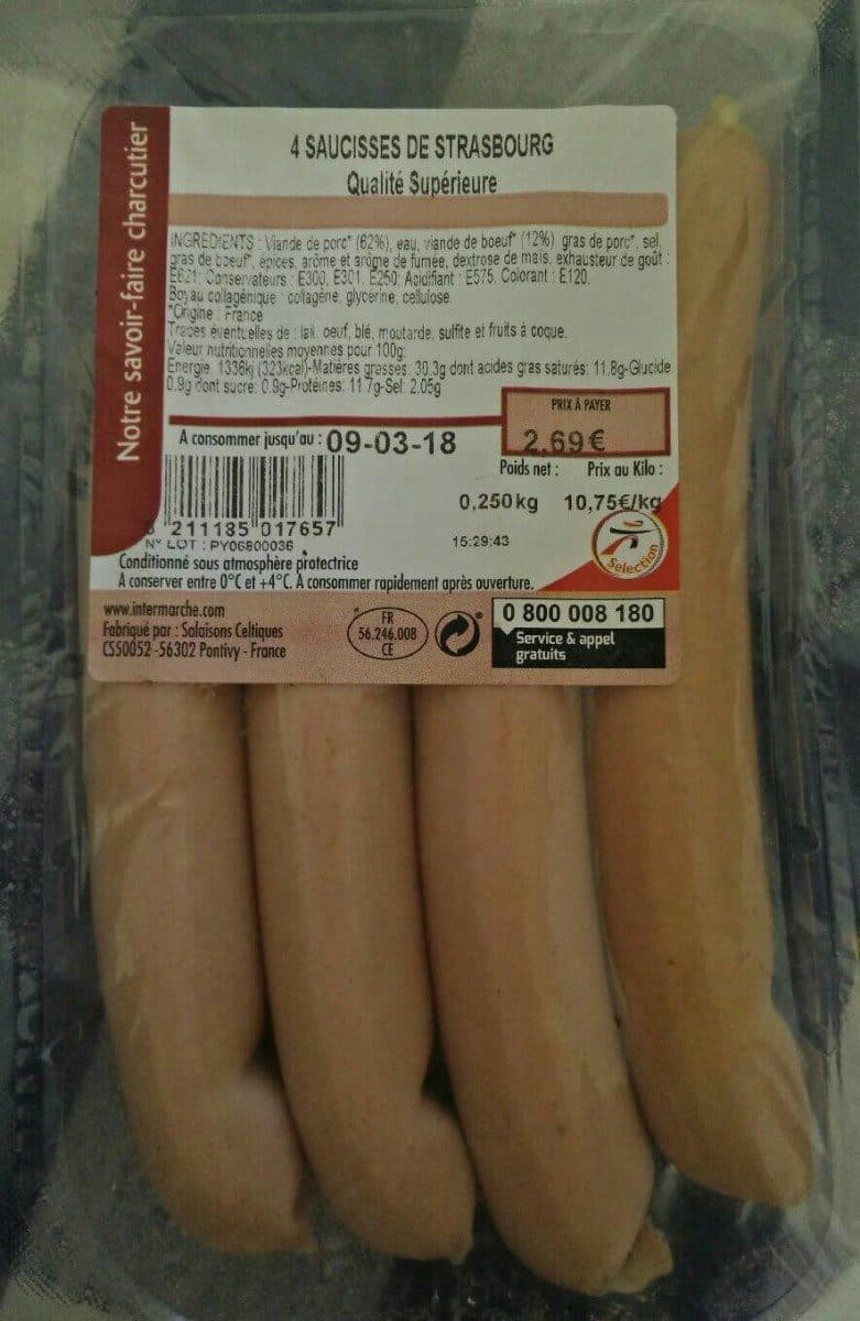 Open Food Facts Saucisses de Strasbourg packshot