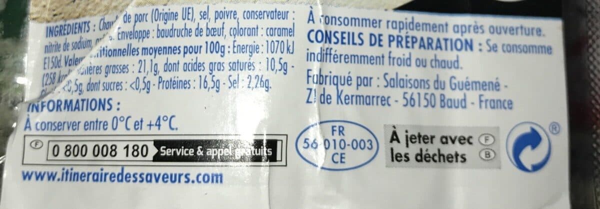 Open Food Facts veritable andouille de Guémené packshot