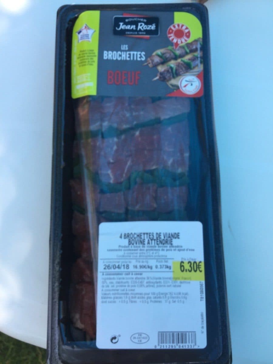 Jean Rozé 4 Brochettes de viande bovine attendrie packshot
