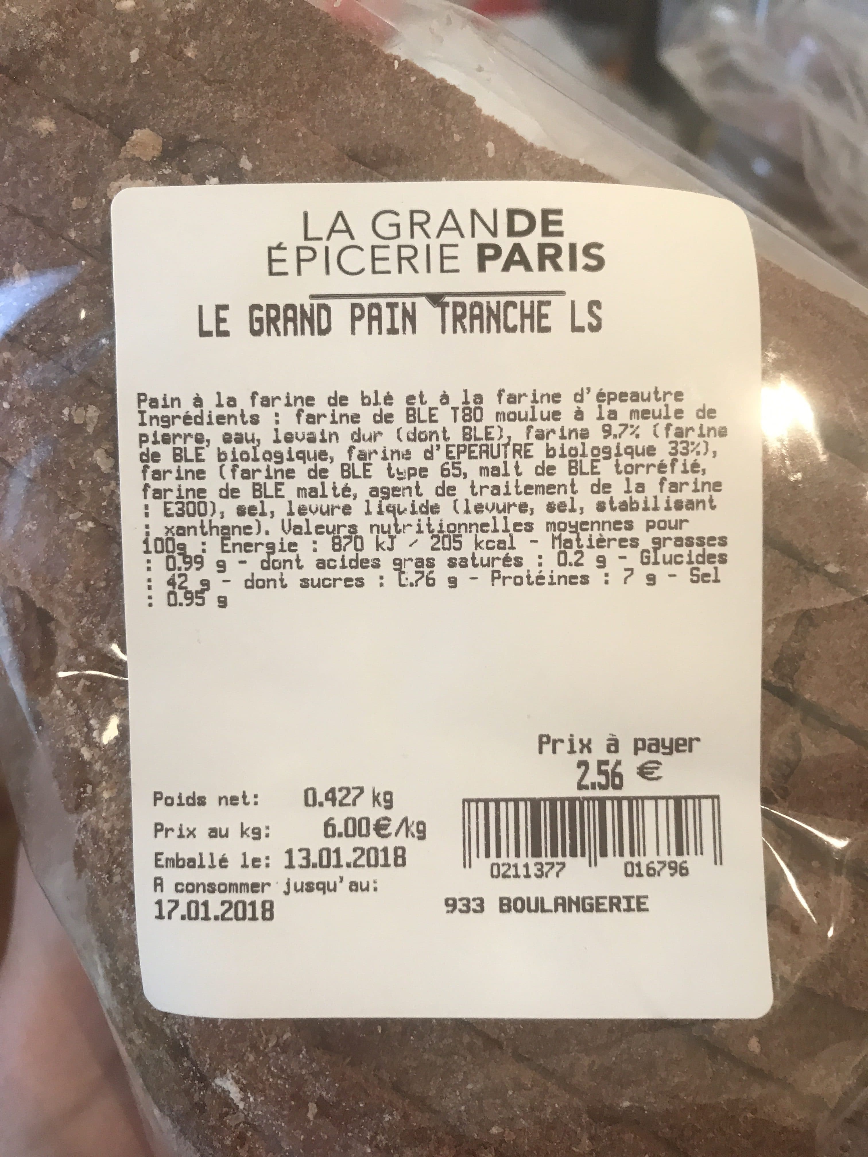 La Grande Epicerie Paris Le grand pain tranche packshot