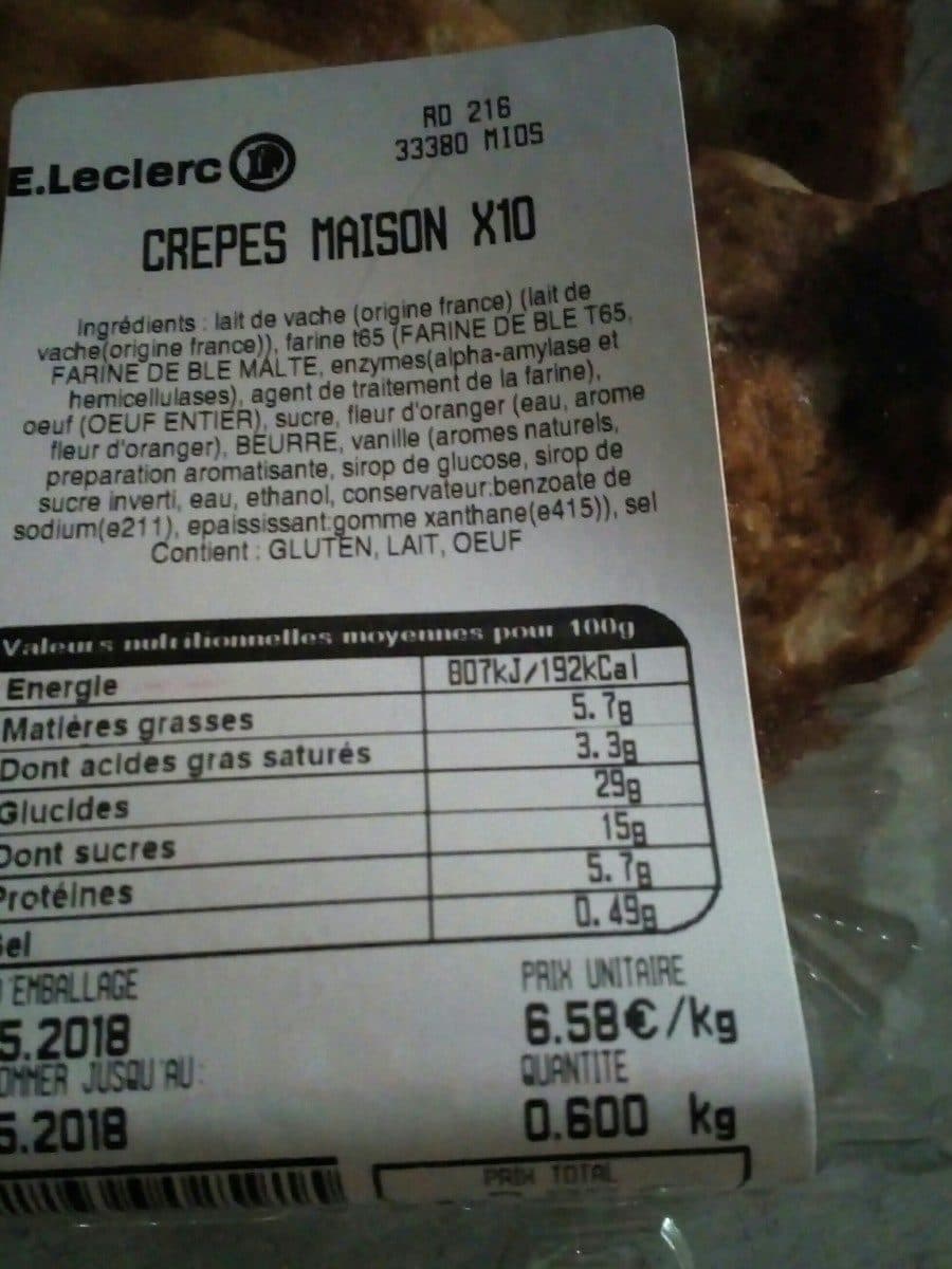 Open Food Facts Crepe maison packshot