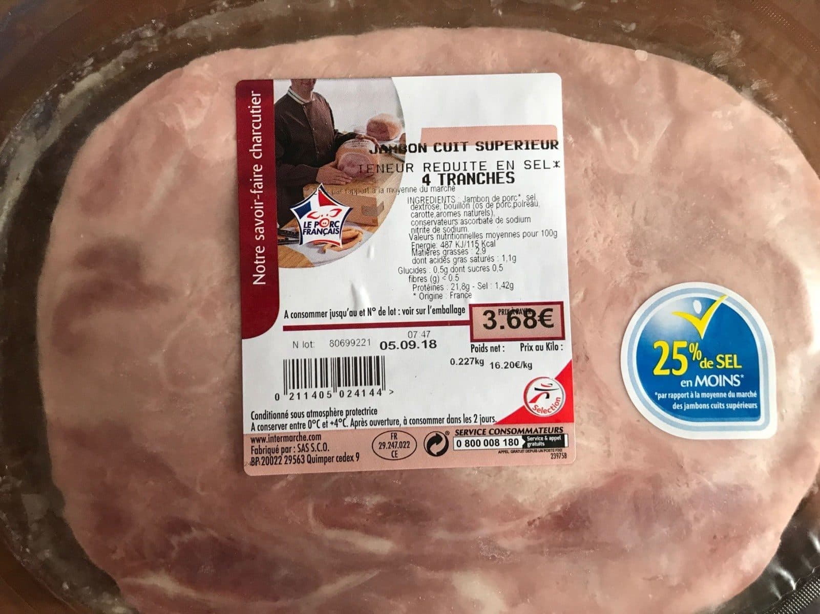 Open Food Facts Jambon cuit superieur packshot