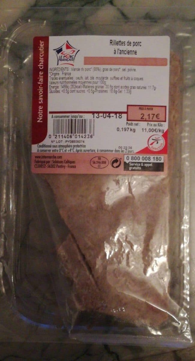 Open Food Facts Rillette de porc a l'ancienne packshot