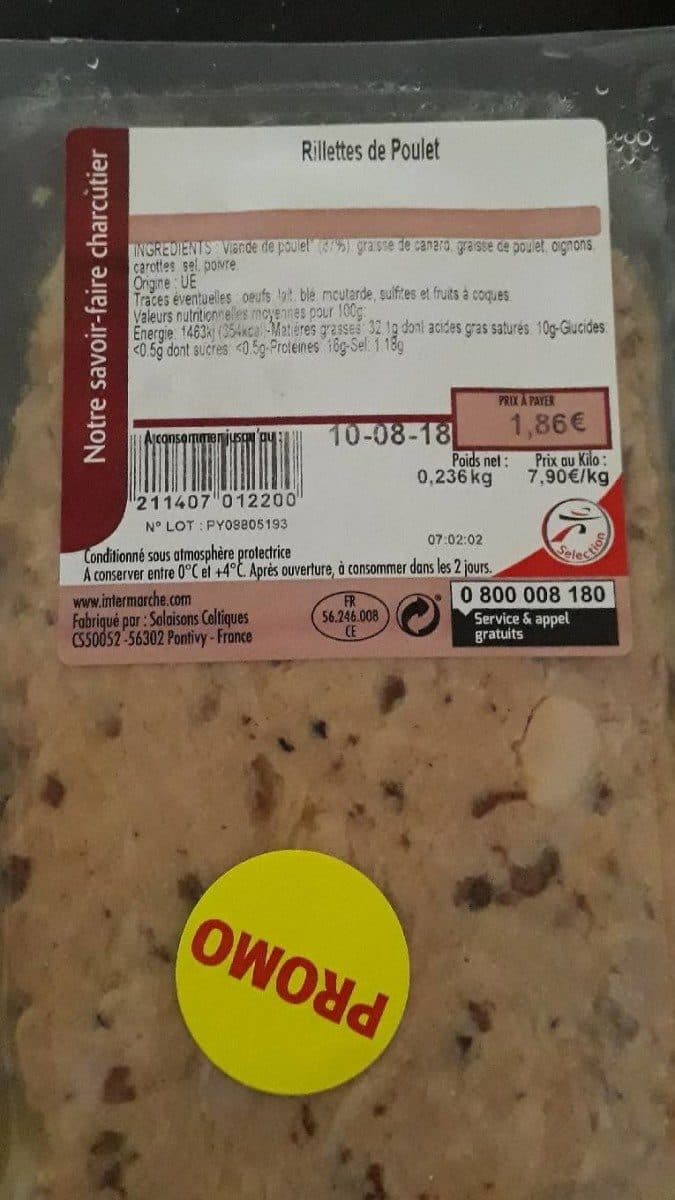 Open Food Facts rillette de poulet. packshot