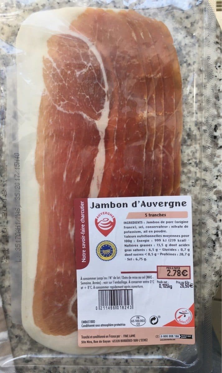 Open Food Facts Jambon d'Auvergne packshot
