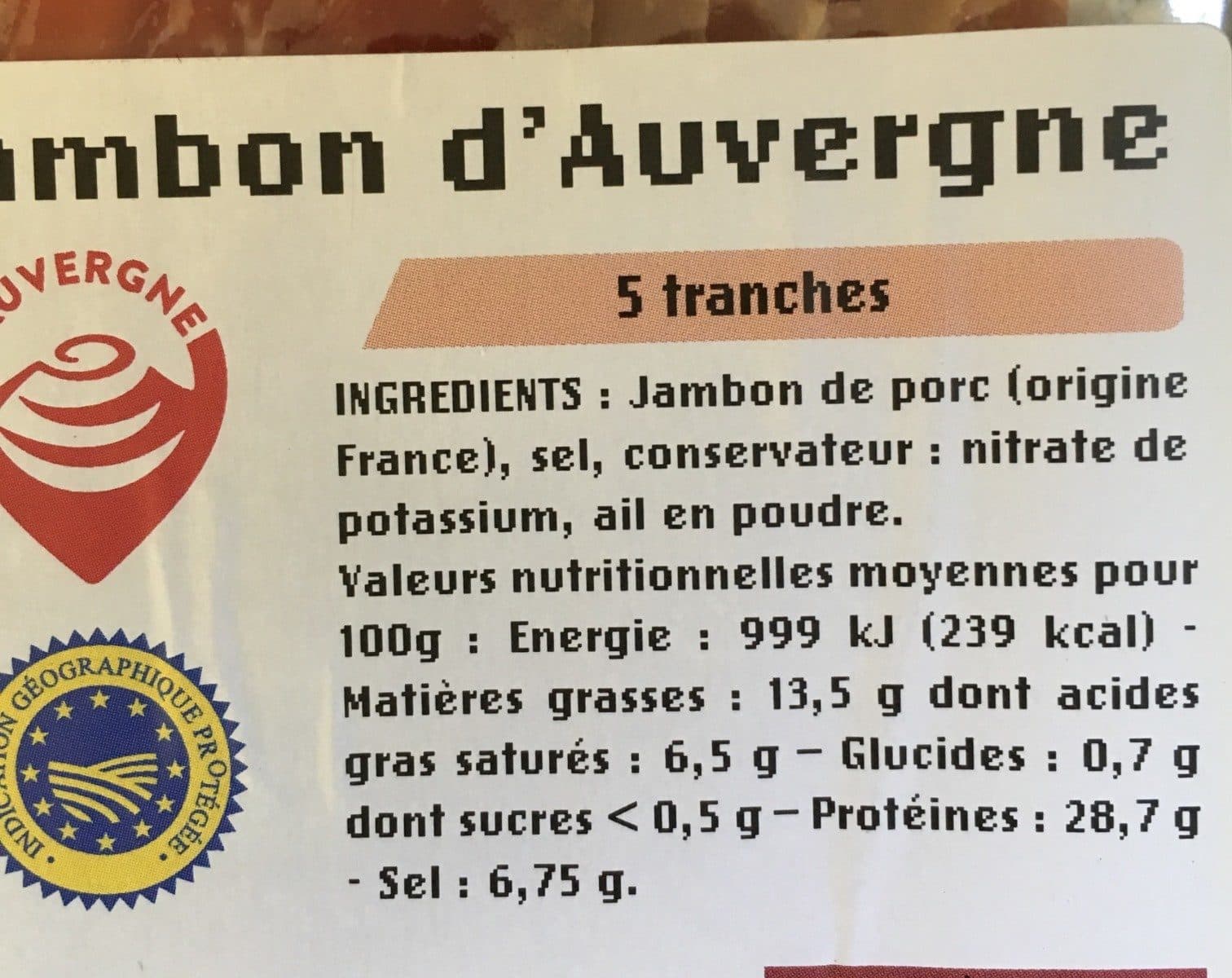 Open Food Facts Jambon d'Auvergne packshot