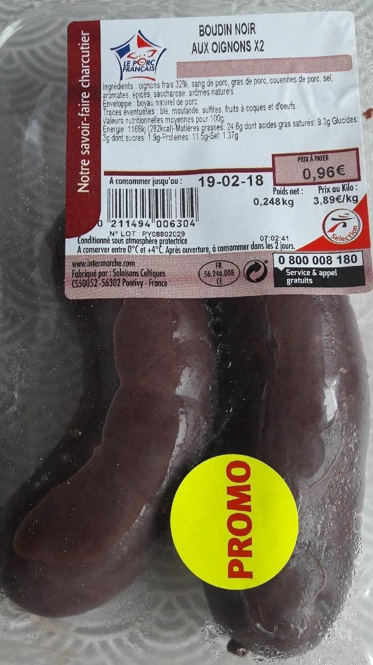 Intermarché Boudin noir aux oignons packshot