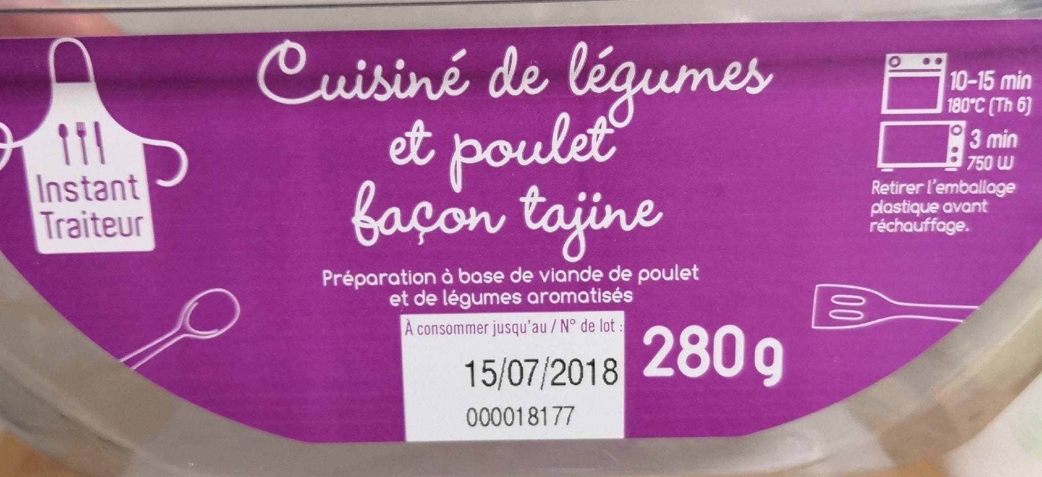 Open Food Facts Cuisiné de légumes et poulet façon tajine packshot