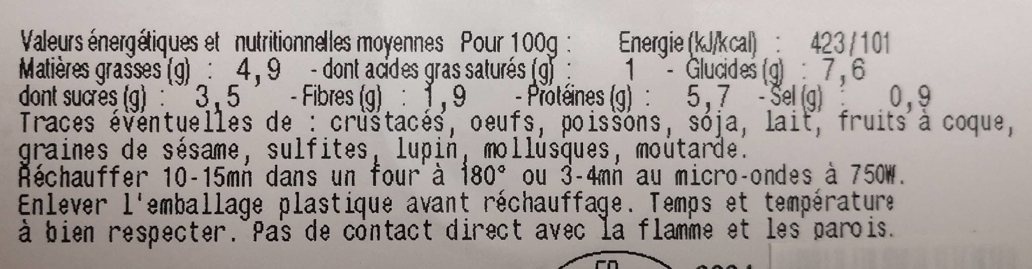 Open Food Facts Cuisiné de légumes et poulet façon tajine packshot