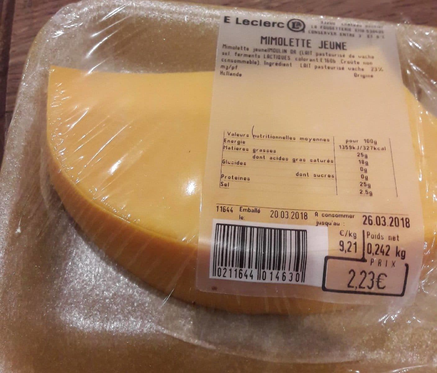 Open Food Facts Mimolette jeune packshot