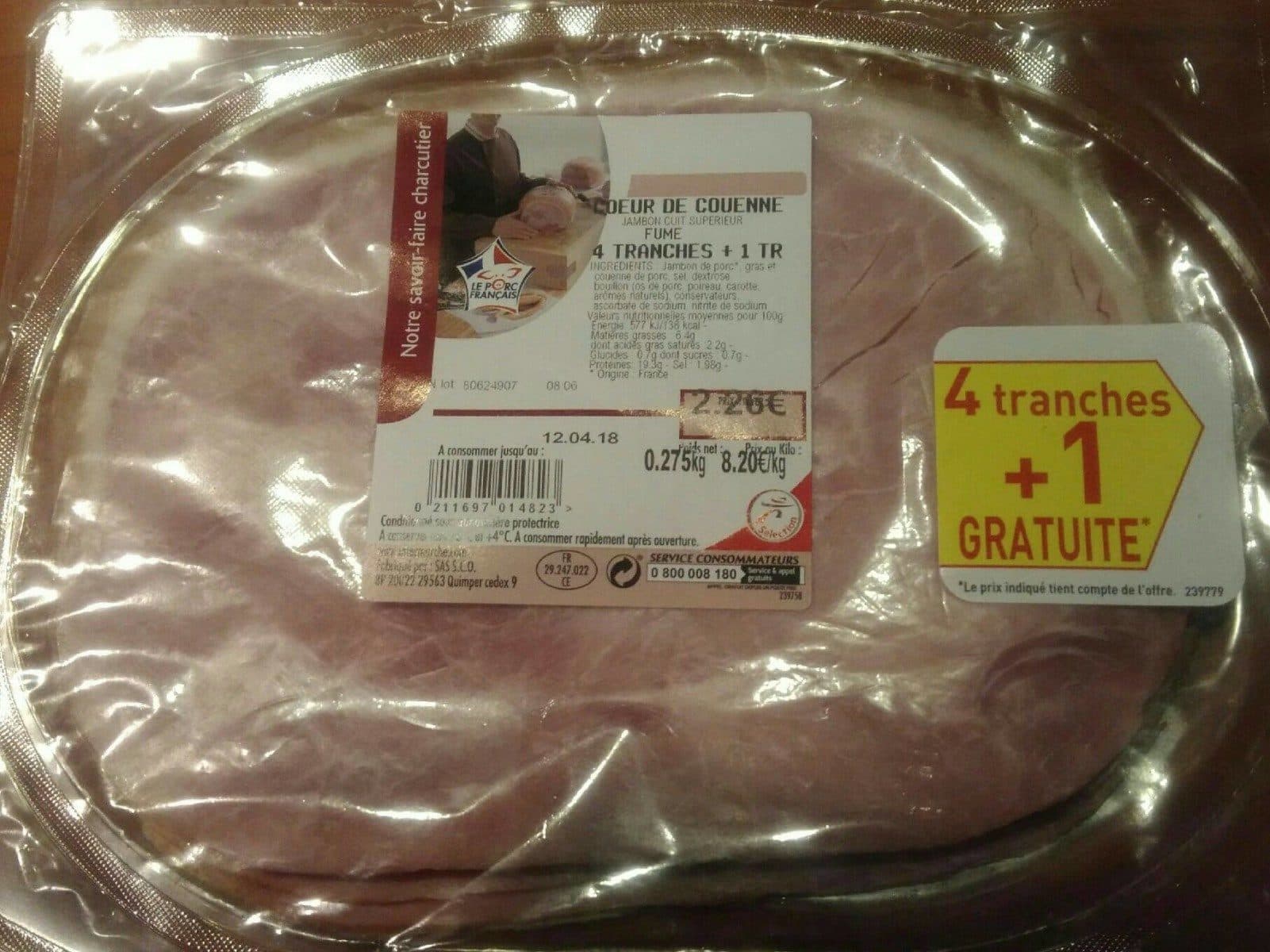 Open Food Facts Jambon cuit supérieur fumé packshot