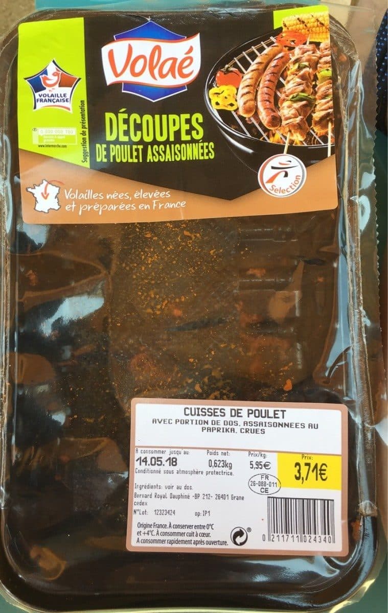Volaé Decoupes de poulet assaisonnees packshot