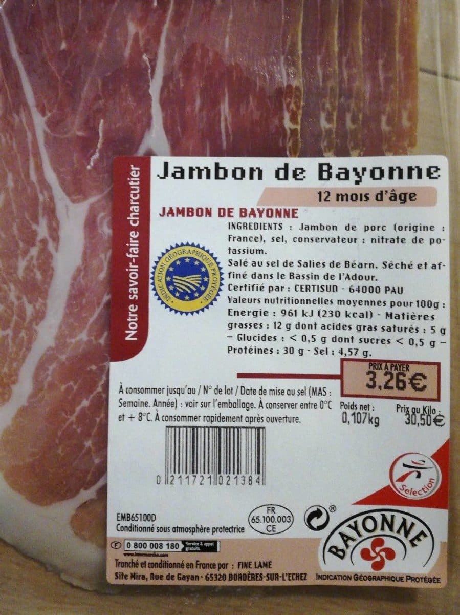 Open Food Facts Jambon de Bayonne packshot