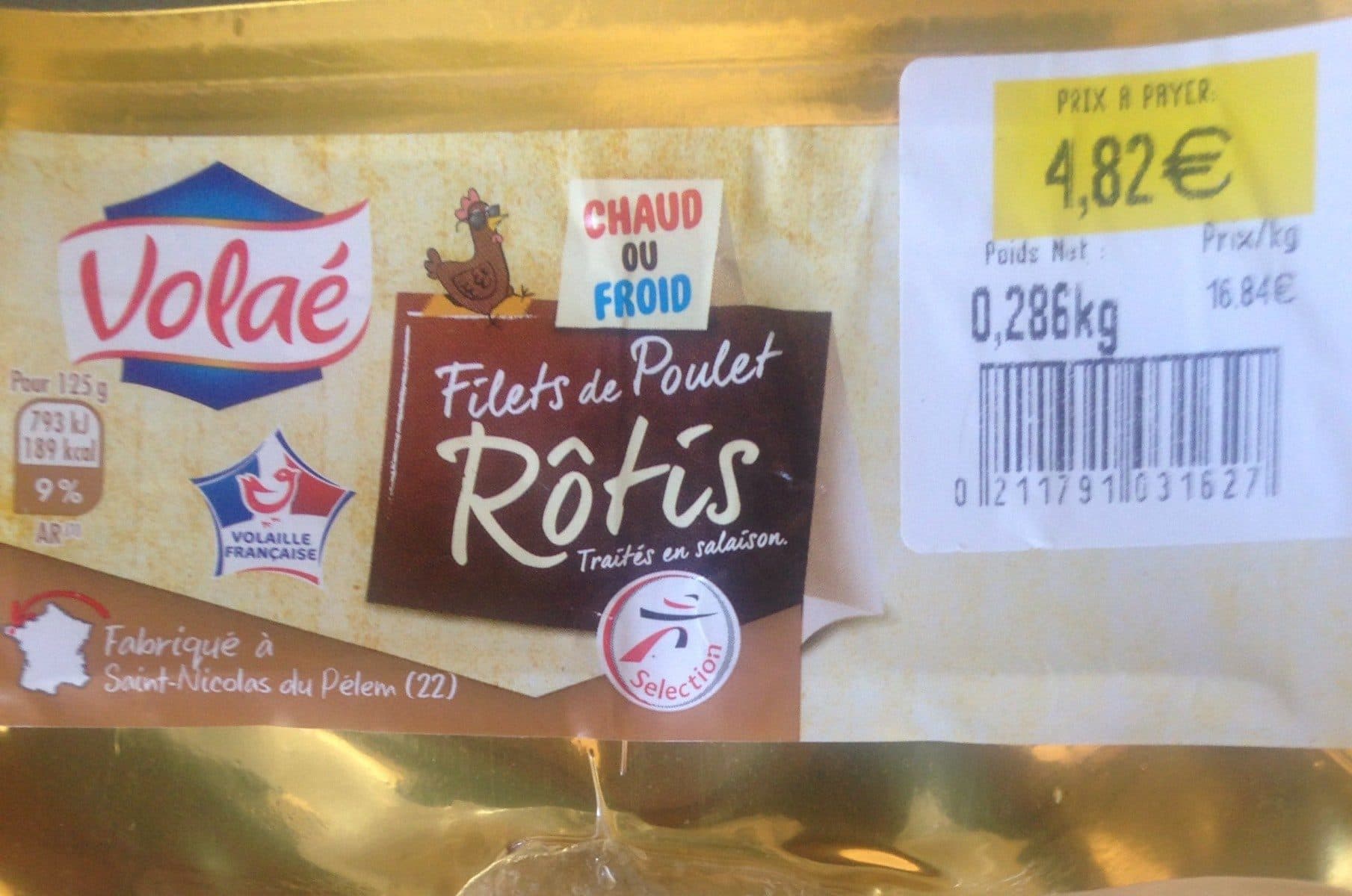 Open Food Facts Filets de poulet rotis packshot