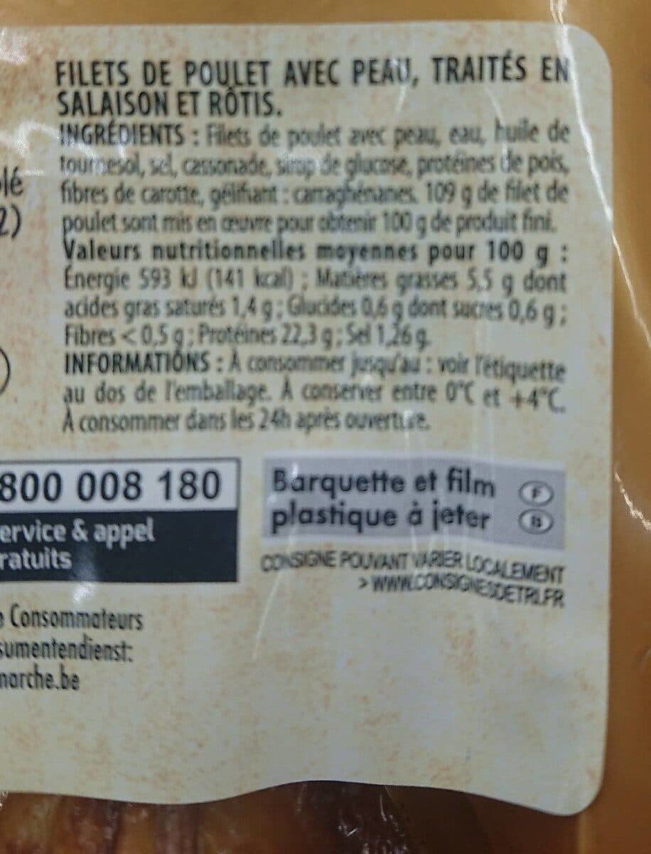 Open Food Facts Filets de poulet rotis packshot