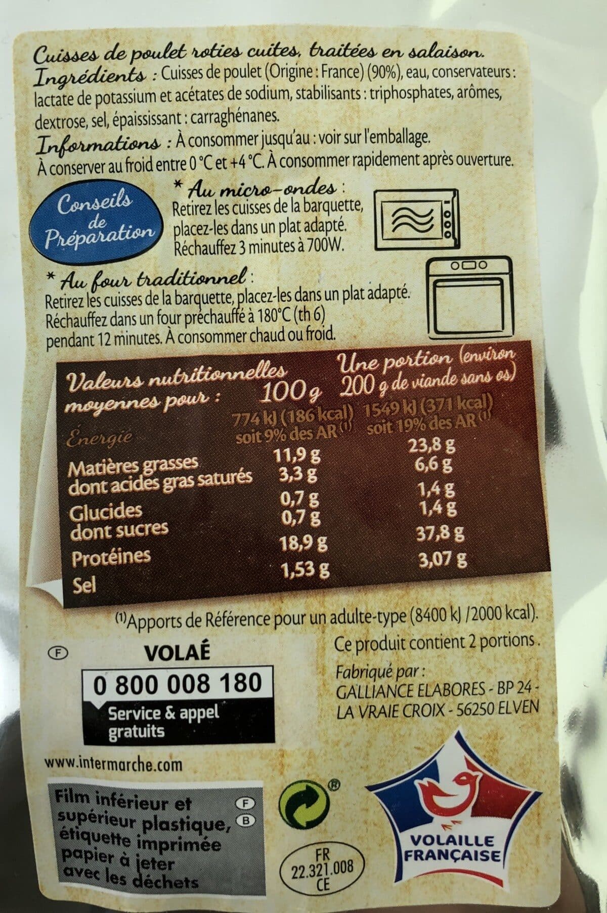 Open Food Facts Cuisses de poulet rôties packshot