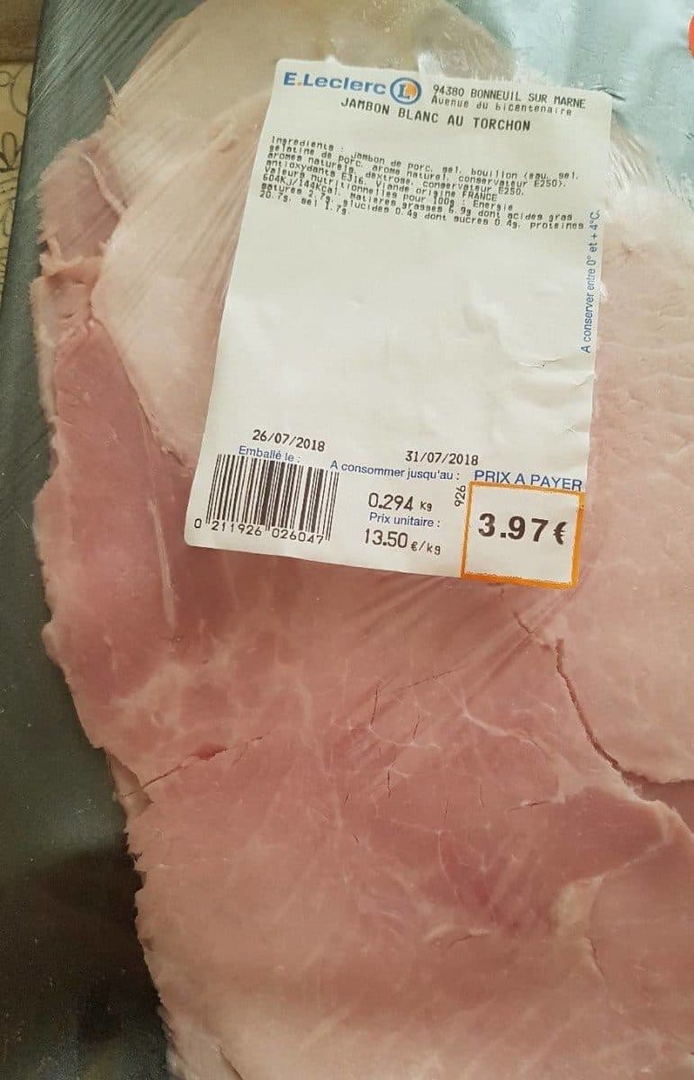 E.Leclerc Jambon blanc au torchon packshot
