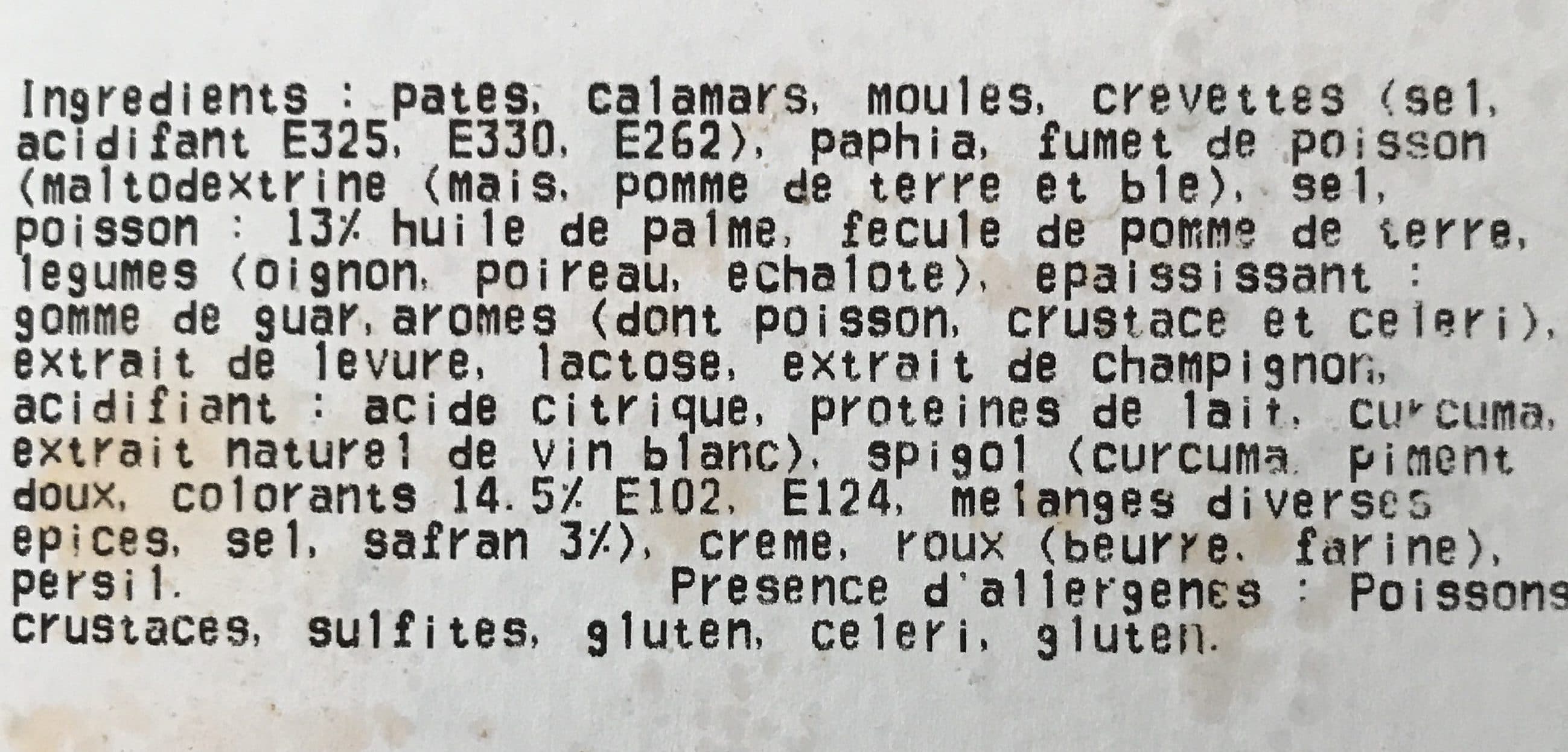 Leclerc Pates aux fruits de mer packshot