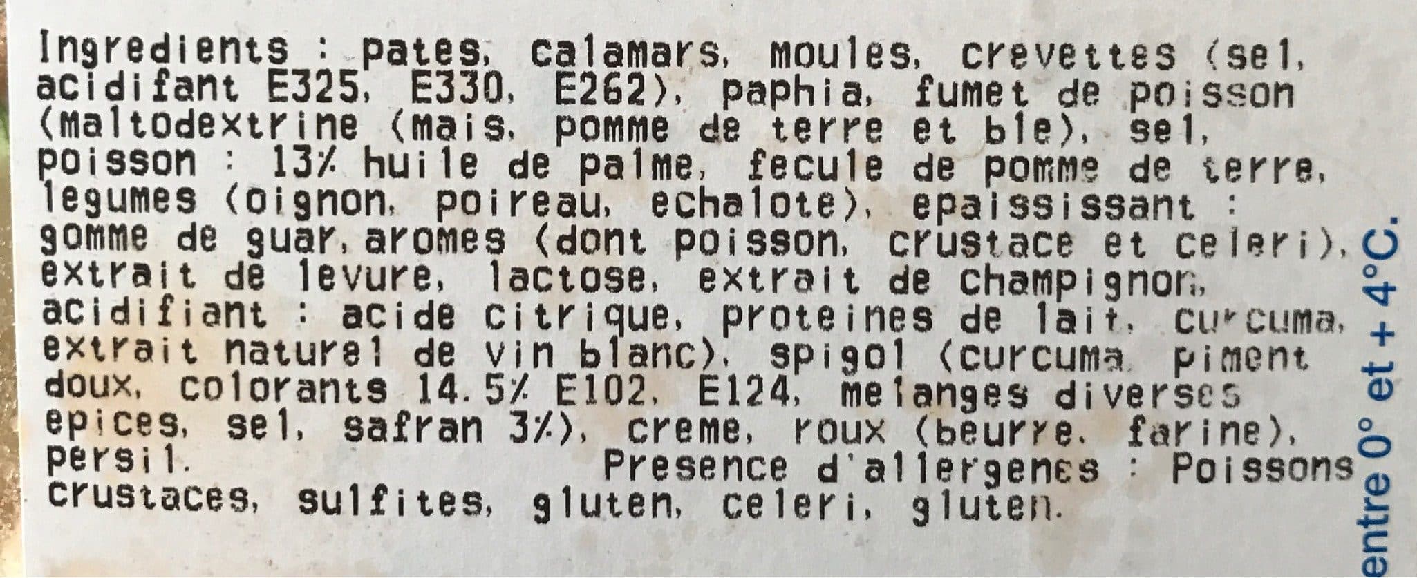 Leclerc Pates aux fruits de mer packshot