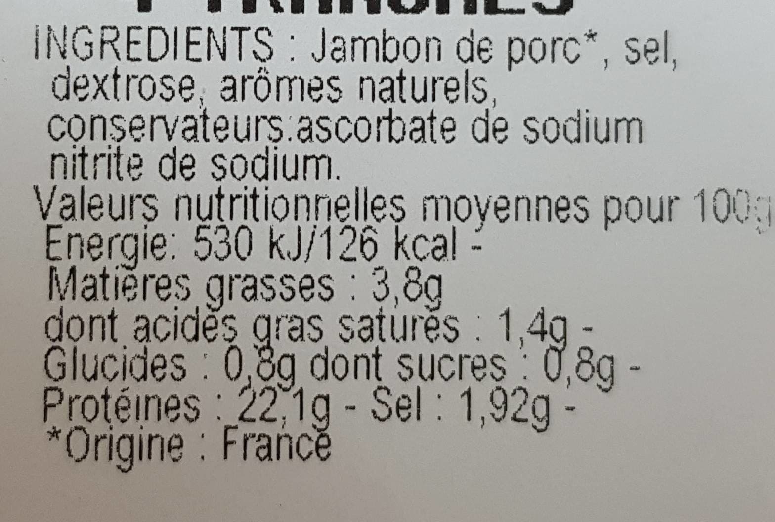 Open Food Facts Jambon rôti Intermarché packshot