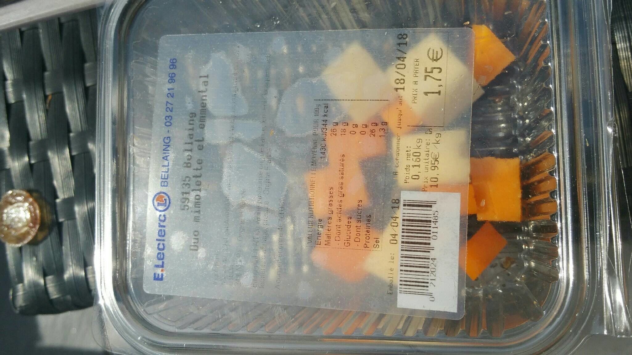 Open Food Facts Duo mimolette et emmental packshot