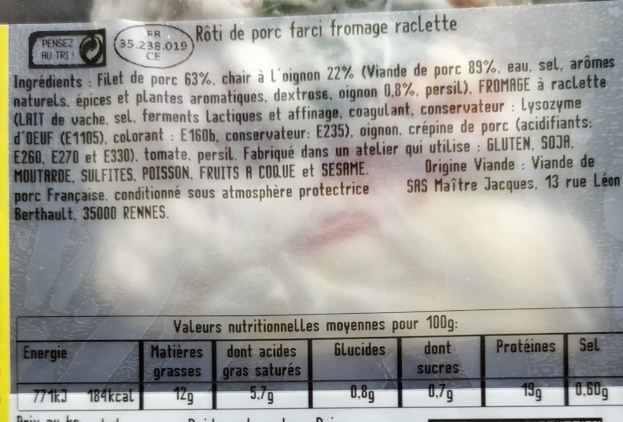 Maître Jacques Rôti de porc à la Savoyarde packshot