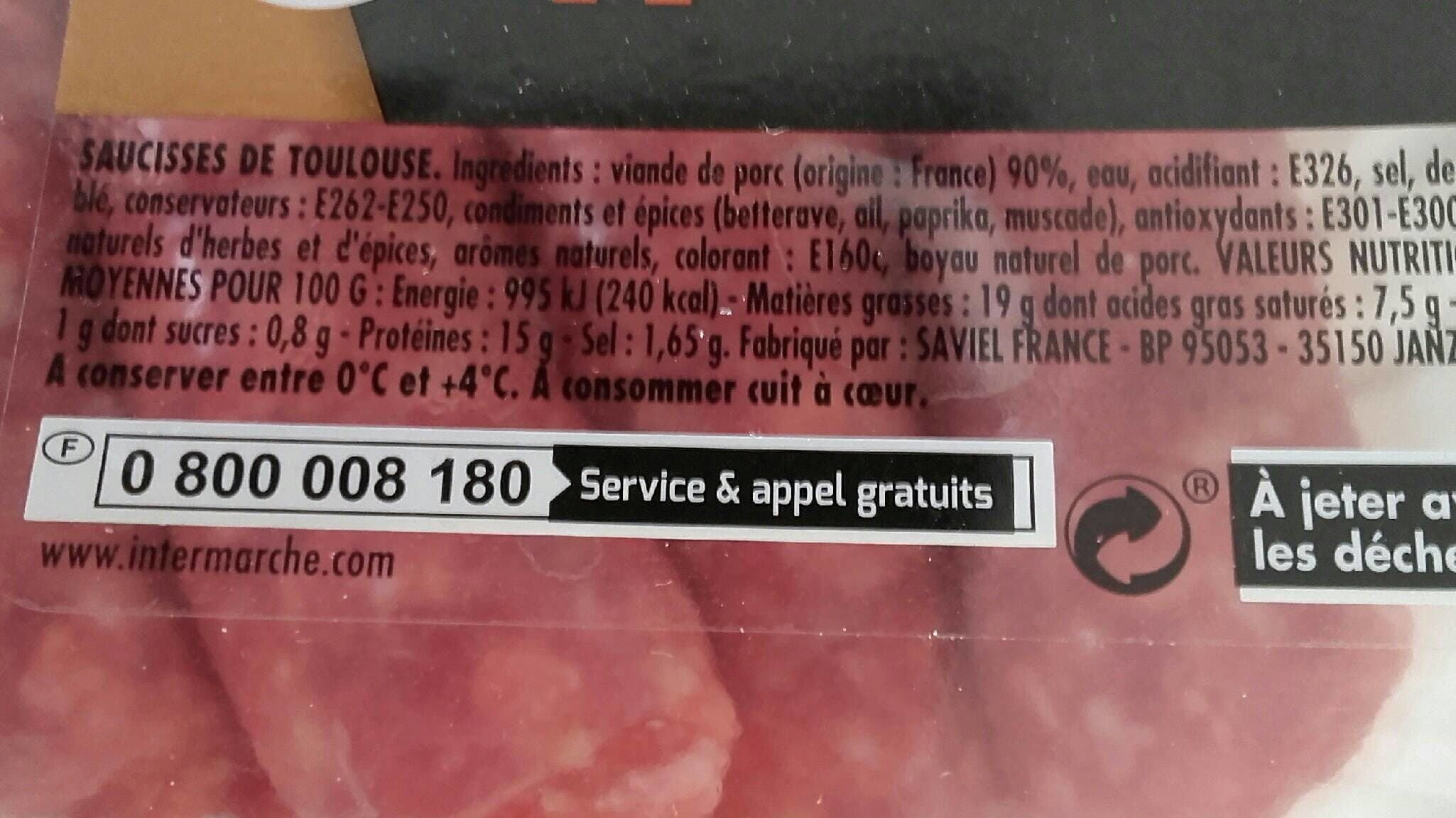 Open Food Facts Saucisse de toulouse packshot