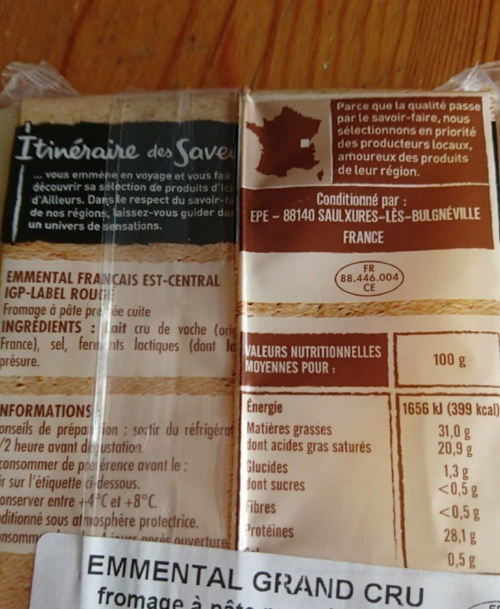 Open Food Facts Emmental français est-central au lait cru packshot