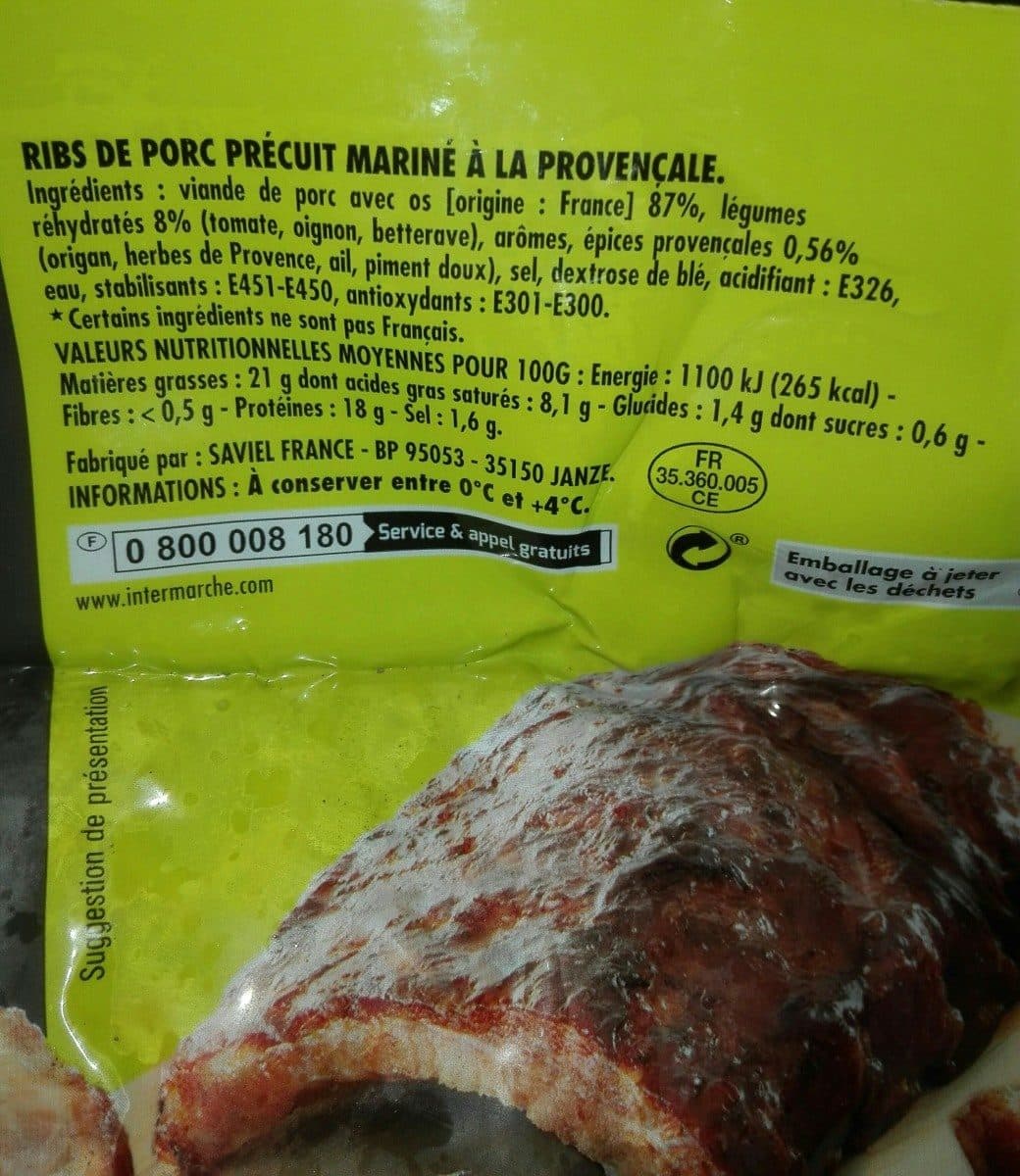 Open Food Facts Ribs de Porc packshot