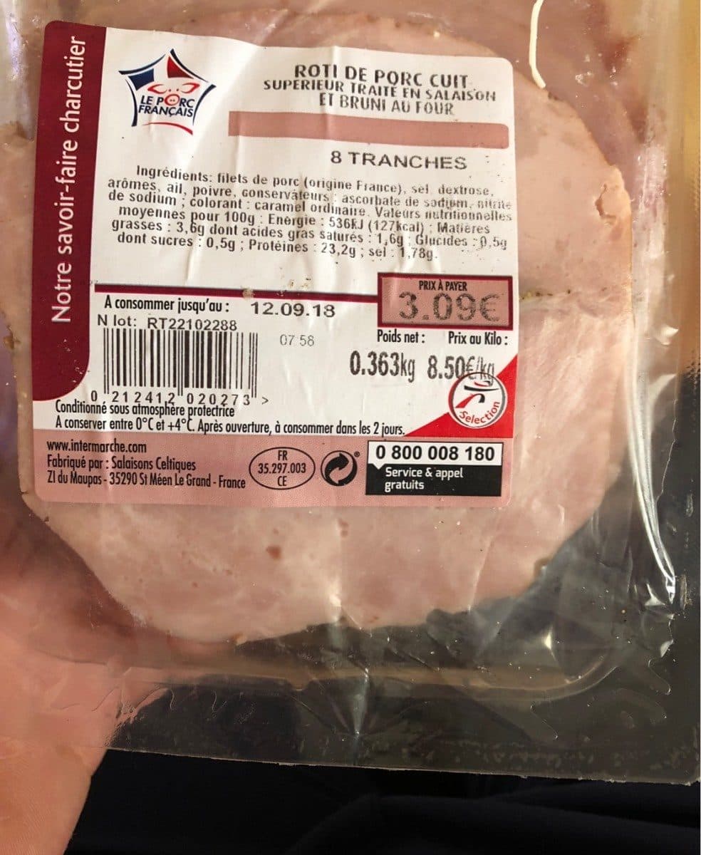 Open Food Facts Roti de porc cuit packshot