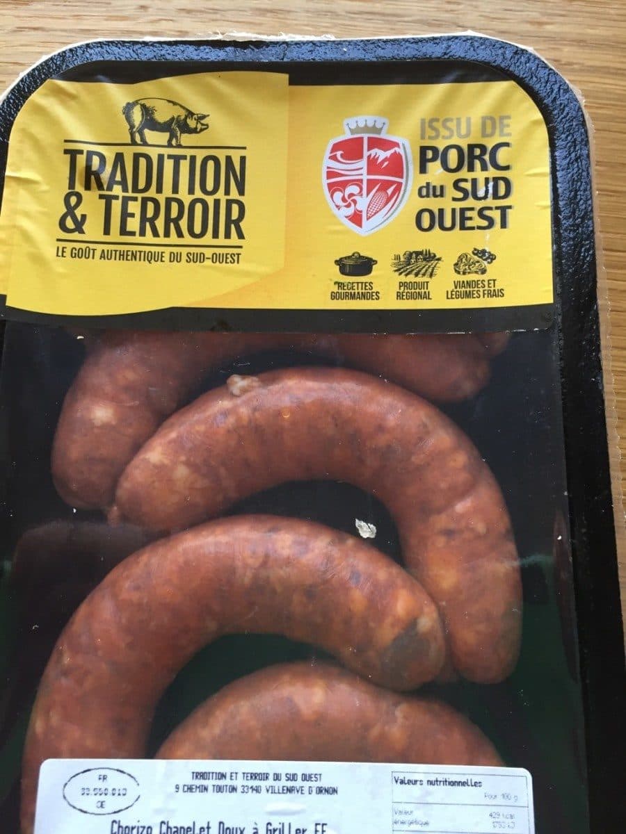 Open Food Facts Chorizo chapelet doux a griller packshot