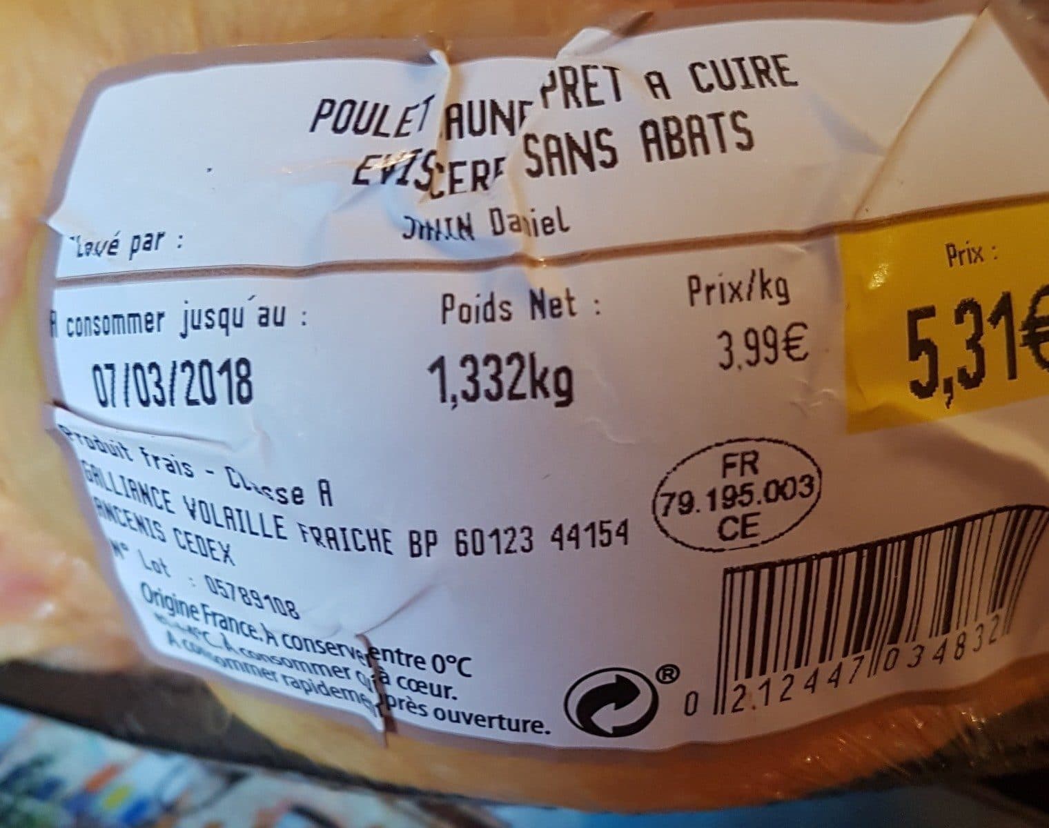 Volaé poulet jaune packshot