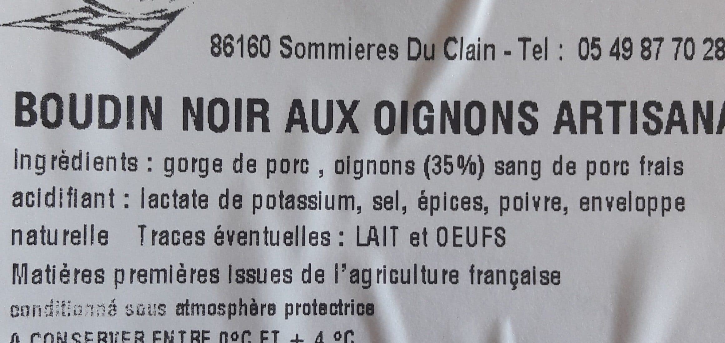 Open Food Facts Boudin noir aux oignons artisanal packshot