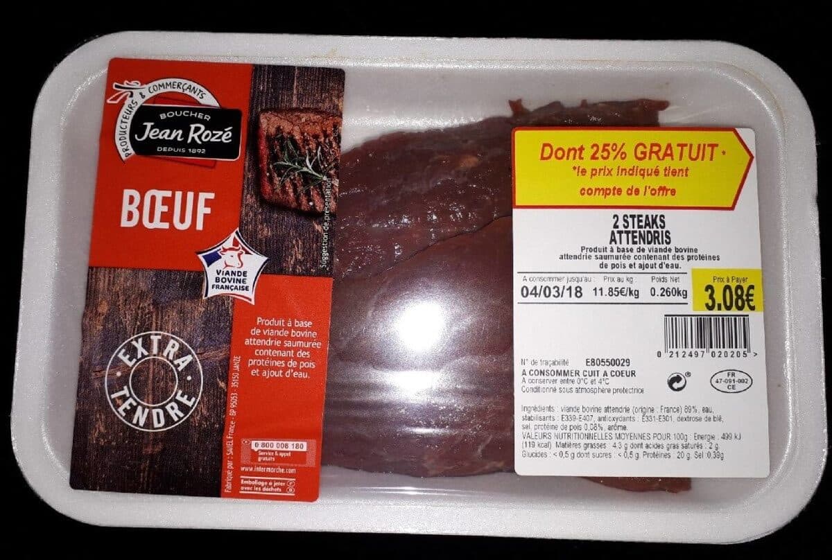 Open Food Facts 2 steaks attendris packshot