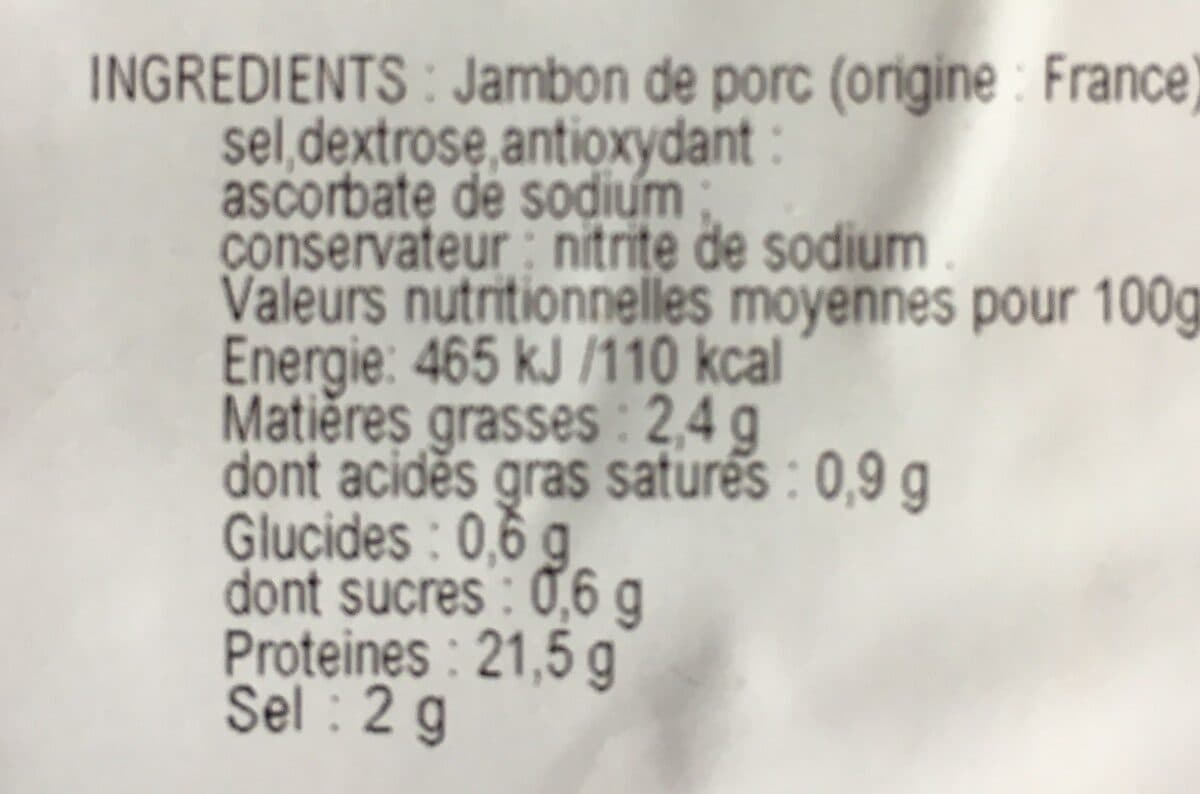 Open Food Facts Jambon blanc Label rouge packshot